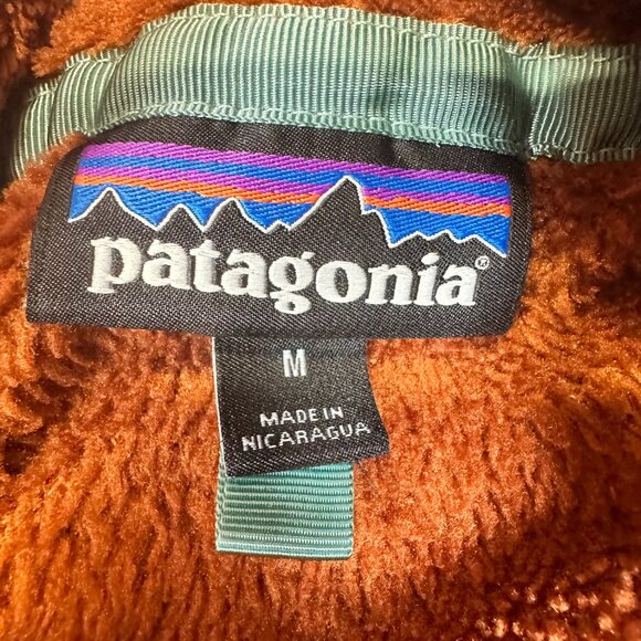 Patagonia Synchilla Snap-T Pullover Fleece Shirt Jacket Burnt Orange Aqua Size M - Picture 8 of 13